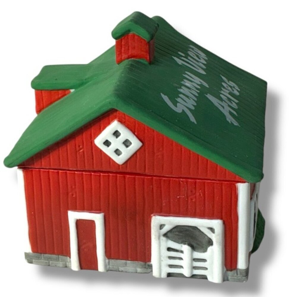 Vintage Figis Horse Barn Trinket Box Hand Painted Porcelain Farmhouse Decor 2000 - Picture 4 of 16